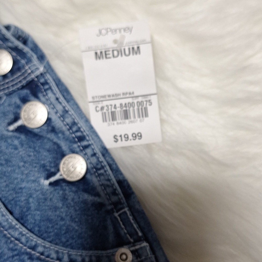 NWT Arizona Jean Co, Med Blue Jeans Overalls ( JUNIOR) - Picture 5 of 10